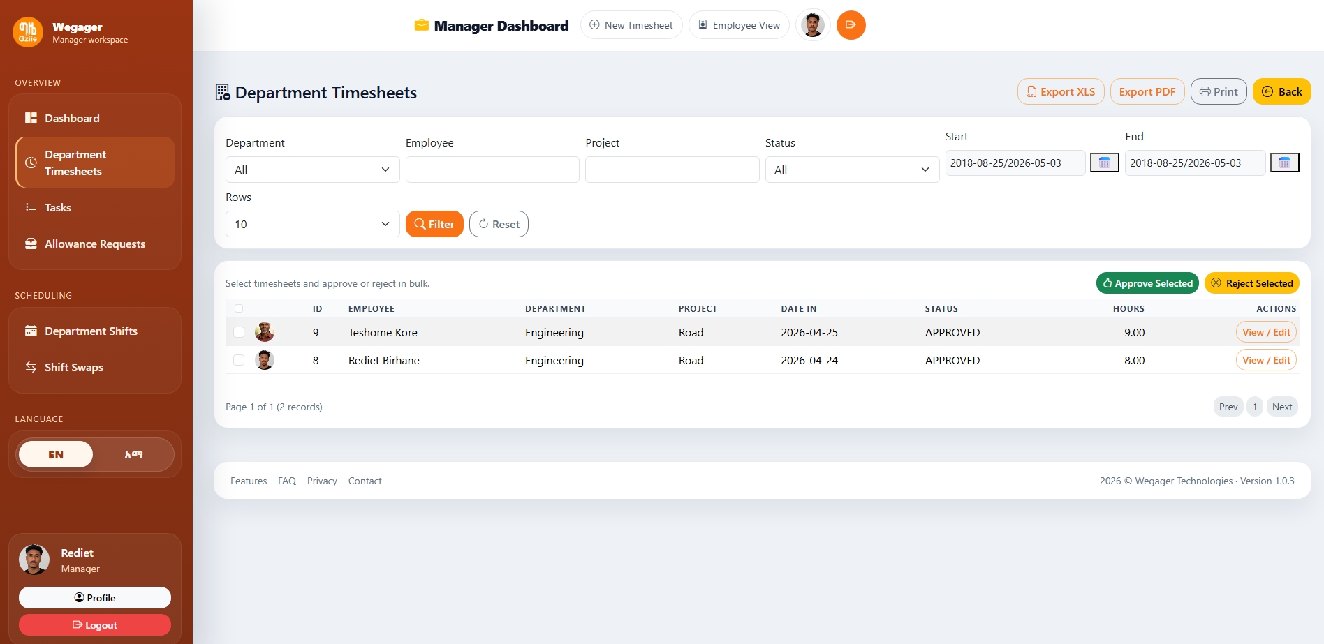 Timesheet Management