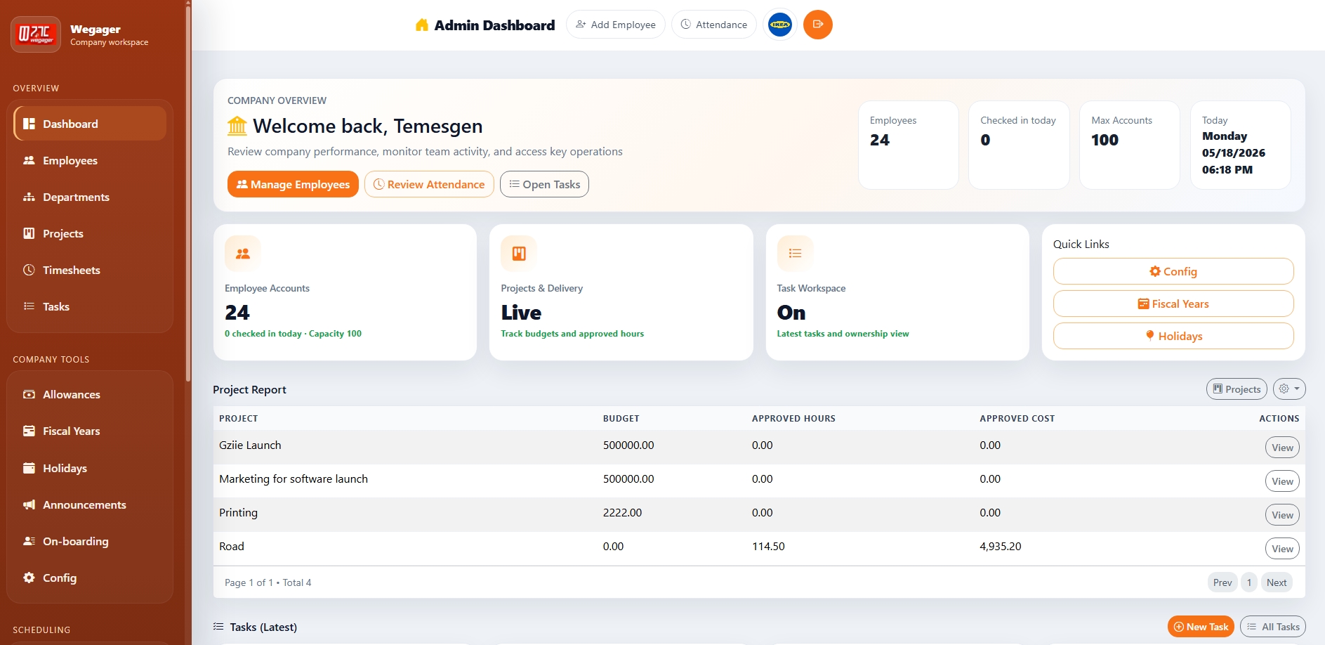 Gziie Dashboard