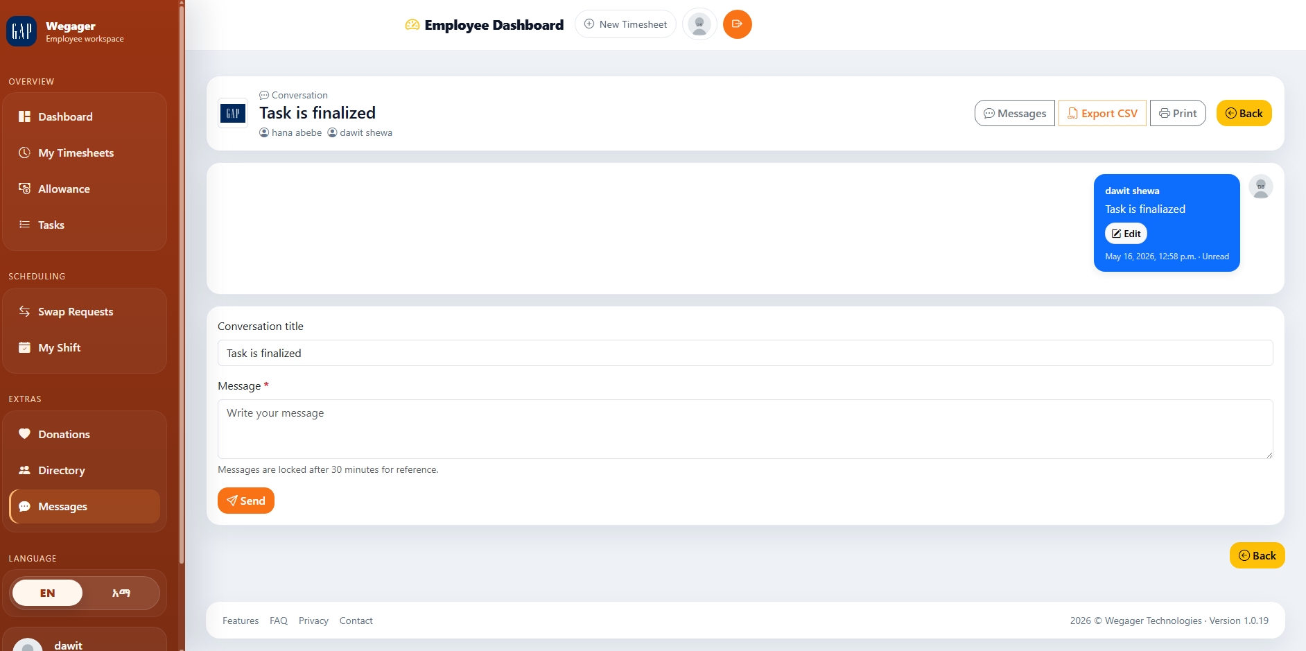 In-App Chat & Communication System
